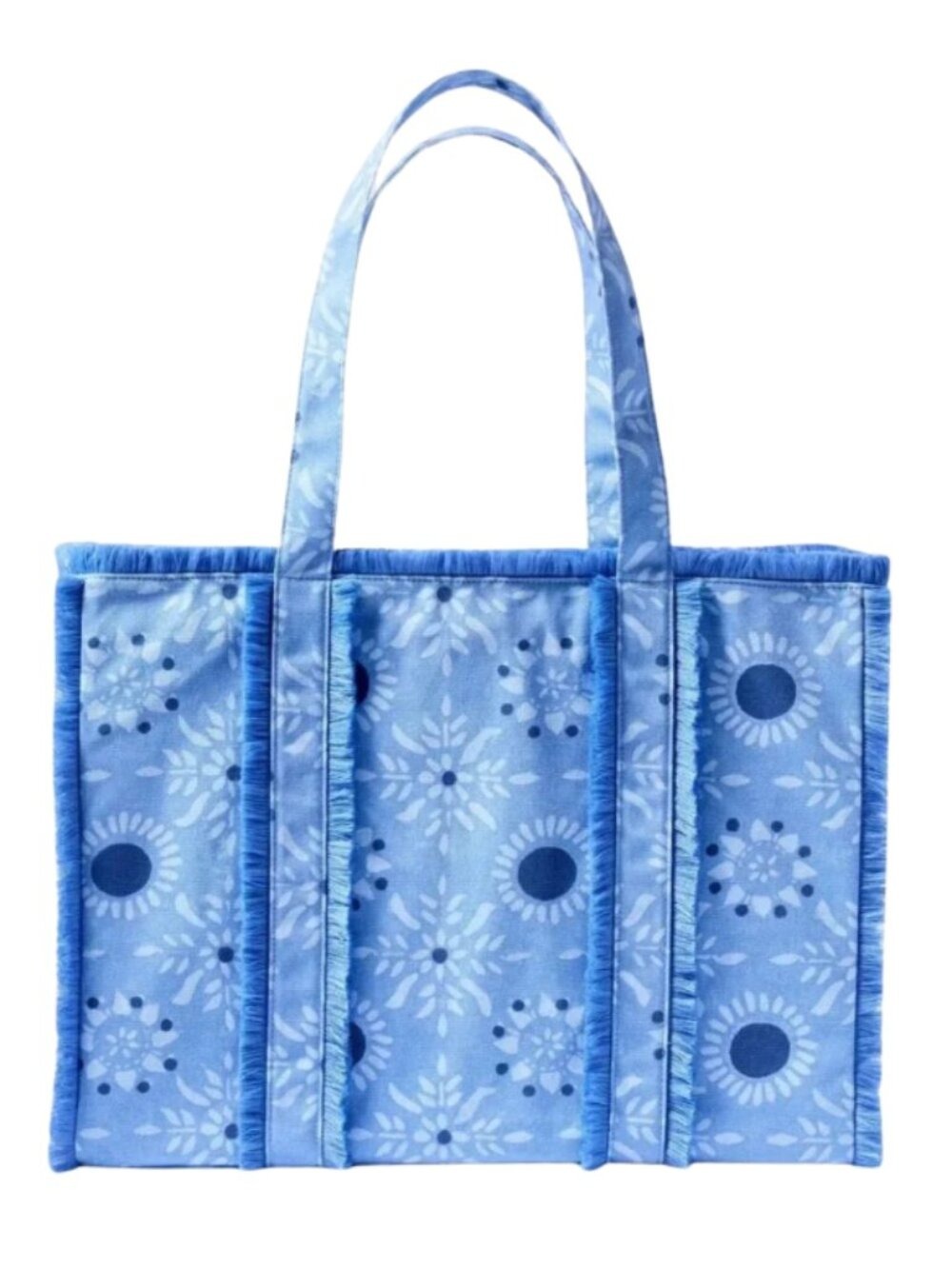 Roller Rabbit x Target Star Medallion Fringe Canvas Tote Bag Blue